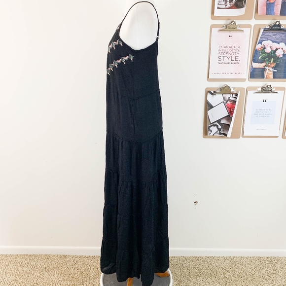 2/$25 Boho Me Front Embroidered Maxi Dress Small - Picture 6 of 7